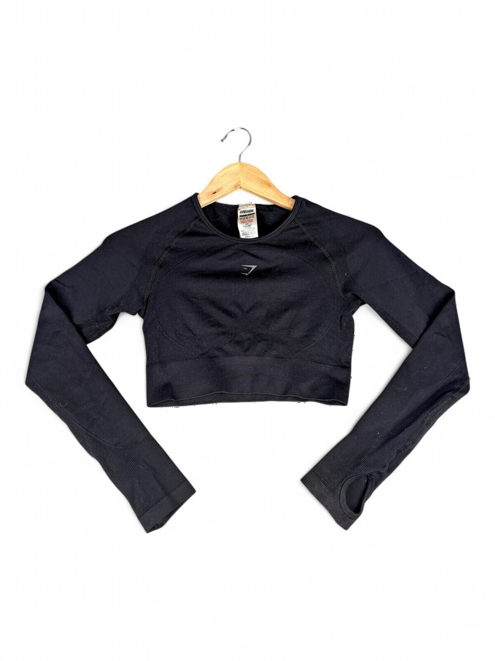 Gymshark Seamless Long Sleeve Crop Top S Black